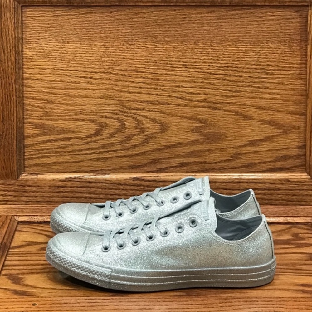 Converse CTAS Ox‎ Silver Glitter Shoes